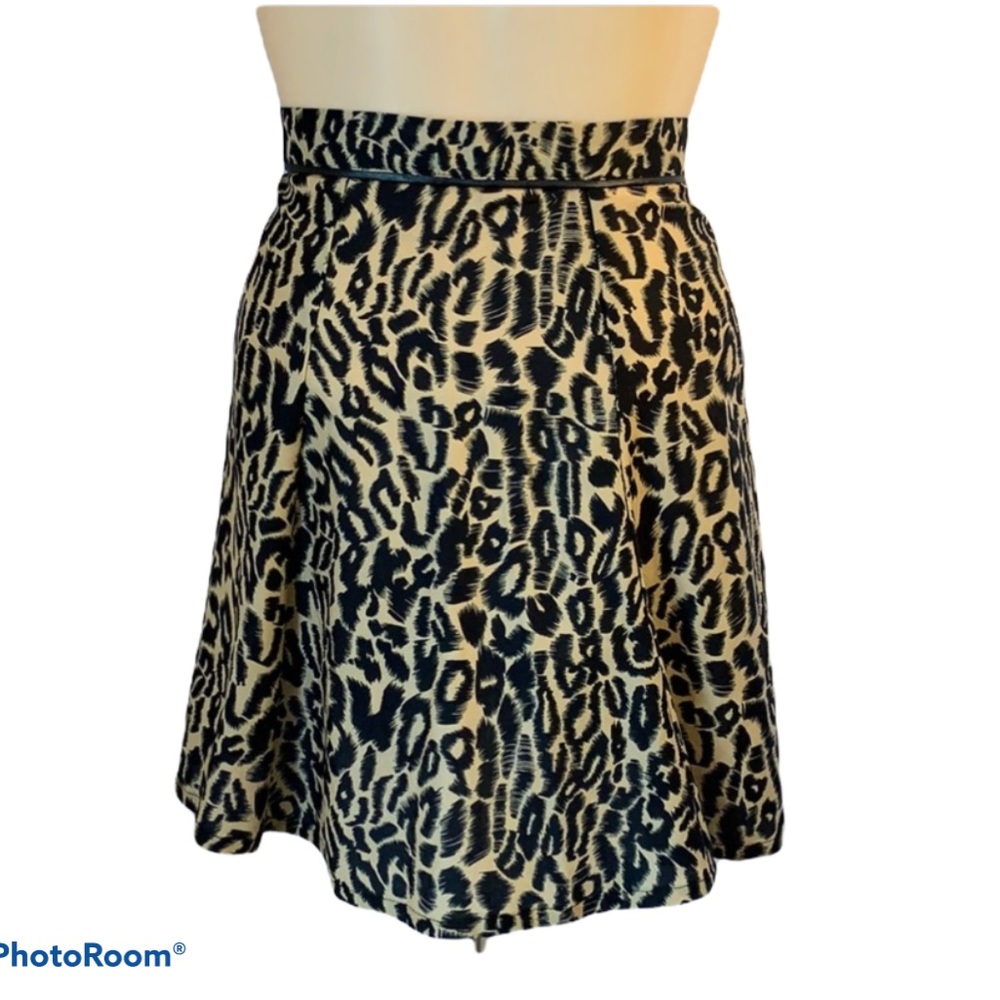Wren Leopard Silk Blend Skirt Size S